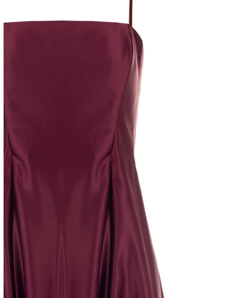 Robe midi en satin structuré, coupe évasée, avec poches « Rinascimento »
