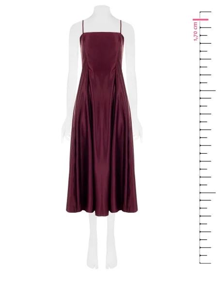 Robe midi en satin structuré, coupe évasée, avec poches « Rinascimento »