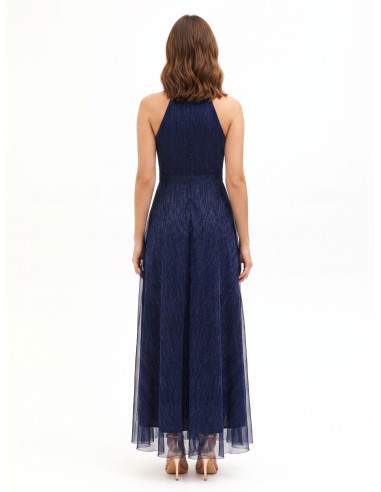 Long Dress with a Halter Neck and Pleated Skirt by Rinascimento