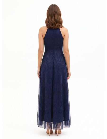 Long Dress with a Halter Neck and Pleated Skirt by Rinascimento