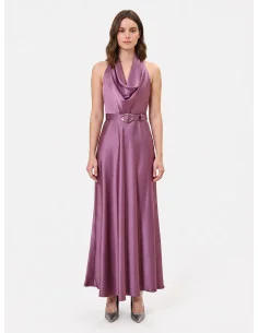 Robe longue évasée en satin avec ceinture assortie « Rinascimento » 2