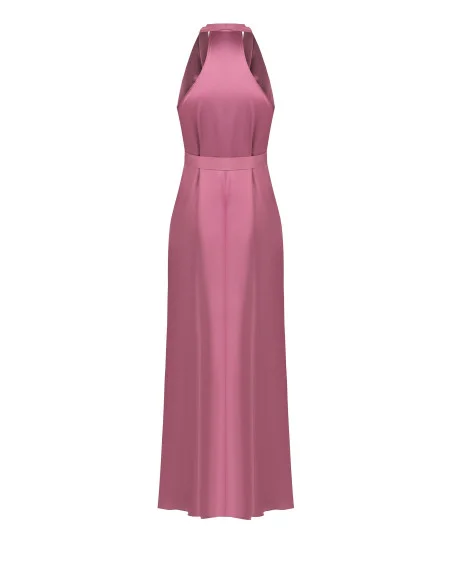 Robe longue évasée en satin avec ceinture assortie « Rinascimento »