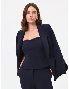 Haut bustier à rayures en crêpe « Rinascimento »