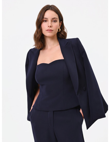 Haut bustier à rayures en crêpe « Rinascimento »