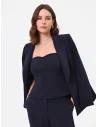 Haut bustier à rayures en crêpe « Rinascimento »