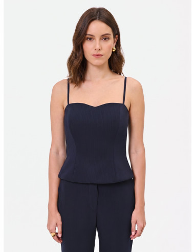 Rinascimento Crepe Pinstriped Bustier Top