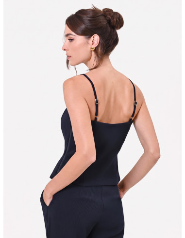 Haut bustier à rayures en crêpe « Rinascimento »