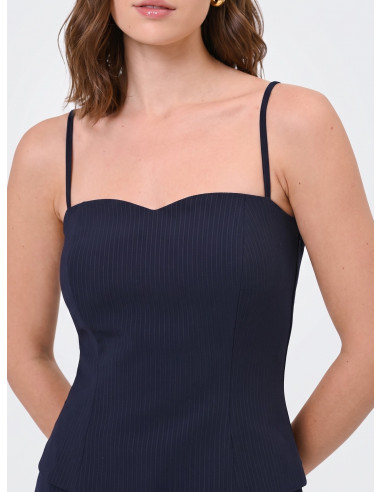 Top Studio Bustier Gessato In Crepe Rinascimento