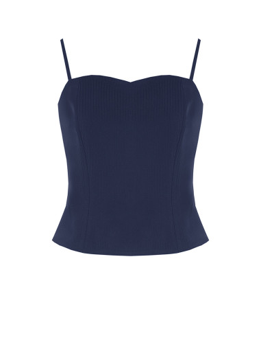 Rinascimento Crepe Pinstriped Bustier Top