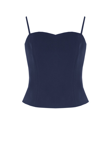 Rinascimento Crepe Pinstriped Bustier Top