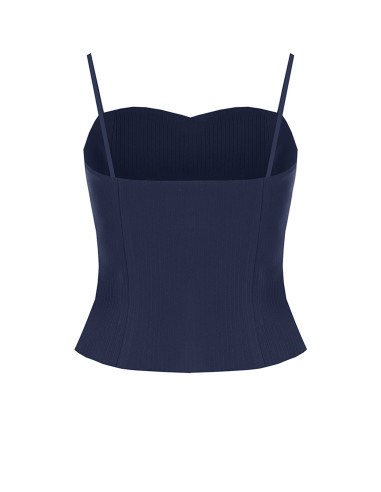 Haut bustier à rayures en crêpe « Rinascimento »