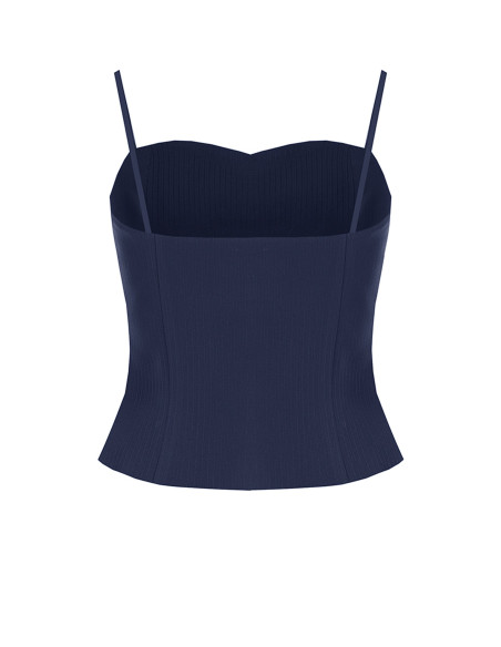 Rinascimento Crepe Pinstriped Bustier Top
