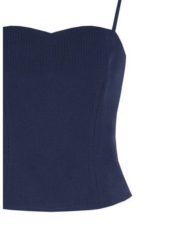 Rinascimento Crepe Pinstriped Bustier Top
