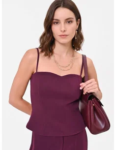 Haut bustier à rayures en crêpe « Rinascimento » 2