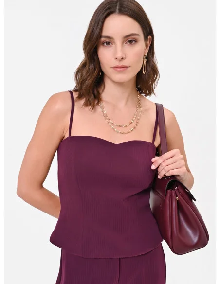 Haut bustier à rayures en crêpe « Rinascimento »