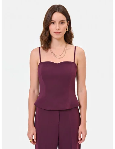 Rinascimento Crepe Pinstriped Bustier Top