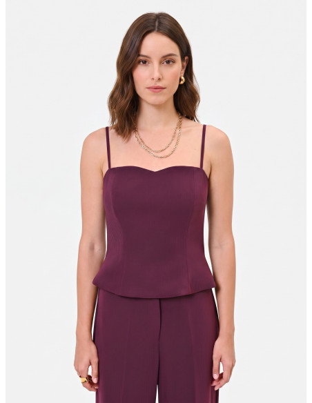 Haut bustier à rayures en crêpe « Rinascimento »