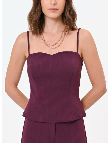 Rinascimento Crepe Pinstriped Bustier Top