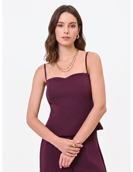 Haut bustier à rayures en crêpe « Rinascimento »