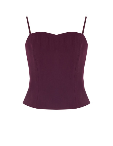 Haut bustier à rayures en crêpe « Rinascimento »