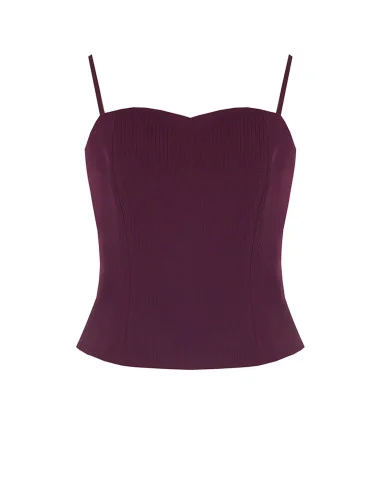 Haut bustier à rayures en crêpe « Rinascimento »