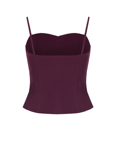 Rinascimento Crepe Pinstriped Bustier Top