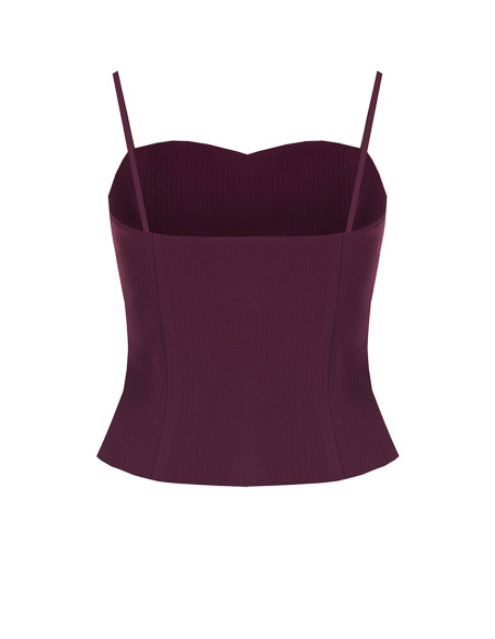 Rinascimento Crepe Pinstriped Bustier Top