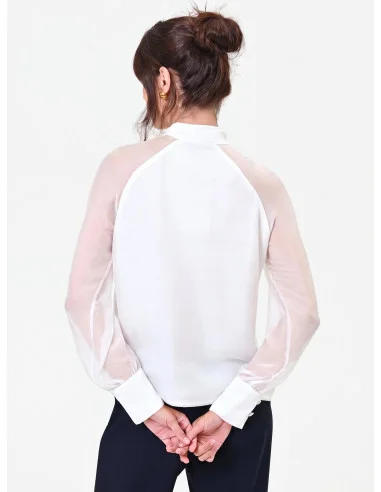 Studio Fluida Blouse in Silk-Blend Fabric with a ‘Rinascimento’ Bow