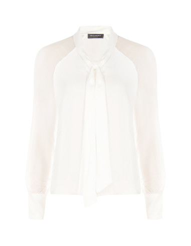Blusa Studio Fluida In Misto Seta Con Fiocco Rinascimento