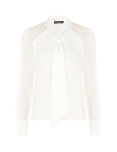 Blusa Studio Fluida In Misto Seta Con Fiocco Rinascimento