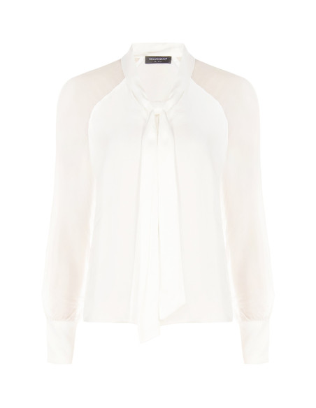 Blusa Studio Fluida In Misto Seta Con Fiocco Rinascimento