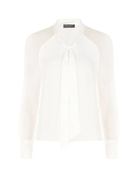 Blusa Studio Fluida In Misto Seta Con Fiocco Rinascimento