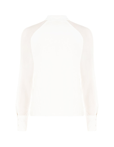 Blusa Studio Fluida In Misto Seta Con Fiocco Rinascimento