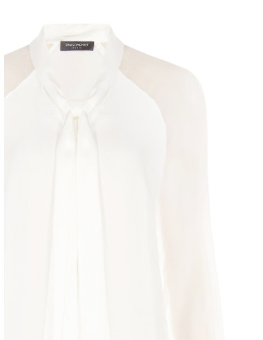 Blusa Studio Fluida In Misto Seta Con Fiocco Rinascimento