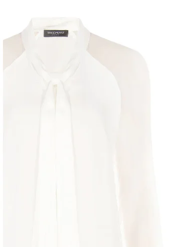 Blusa Studio Fluida In Misto Seta Con Fiocco Rinascimento