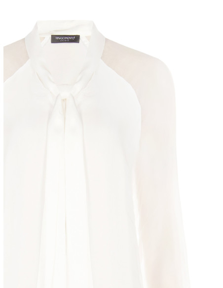Blusa Studio Fluida In Misto Seta Con Fiocco Rinascimento