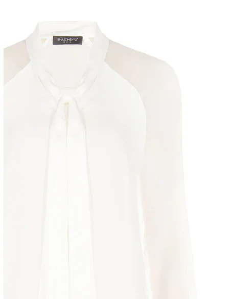 Blusa Studio Fluida In Misto Seta Con Fiocco Rinascimento