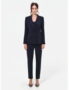 Veste de bureau à double boutonnage, à fines rayures, en crêpe « Rinascimento »