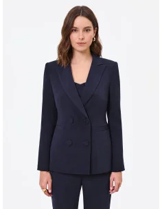Rinascimento Crepe Double-Breasted Pinstriped Studio Jacket 2