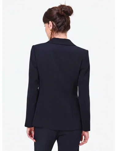 Veste de bureau à double boutonnage, à fines rayures, en crêpe « Rinascimento »