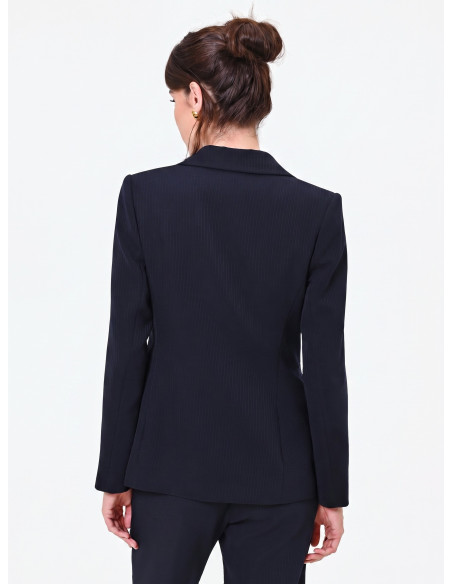 Veste de bureau à double boutonnage, à fines rayures, en crêpe « Rinascimento »