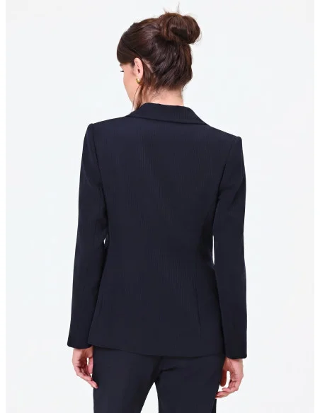 Veste de bureau à double boutonnage, à fines rayures, en crêpe « Rinascimento »