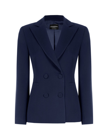 Veste de bureau à double boutonnage, à fines rayures, en crêpe « Rinascimento »