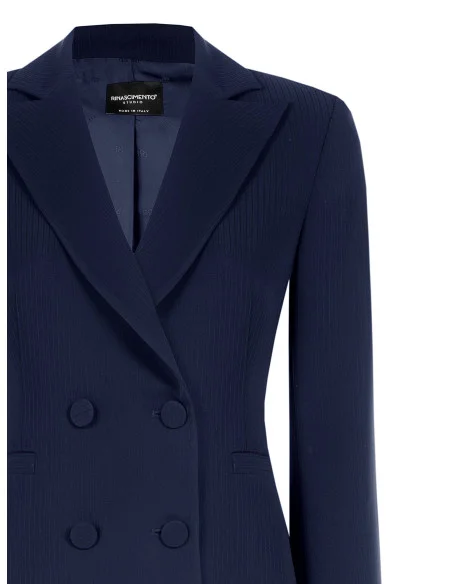 Rinascimento Crepe Double-Breasted Pinstriped Studio Jacket