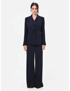 Veste de bureau à une poitrine, à rayures, en crêpe « Rinascimento »