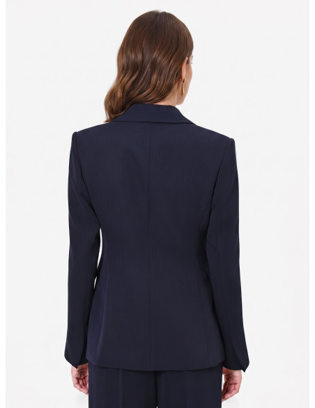 Veste de bureau à une poitrine, à rayures, en crêpe « Rinascimento »