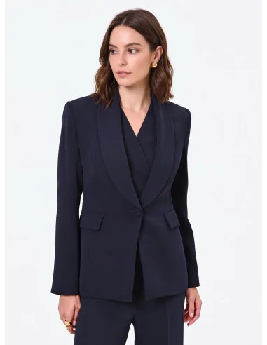 Rinascimento Crepe Single-Breasted Pinstriped Studio Jacket