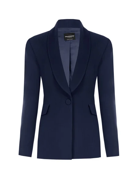 Rinascimento Crepe Single-Breasted Pinstriped Studio Jacket