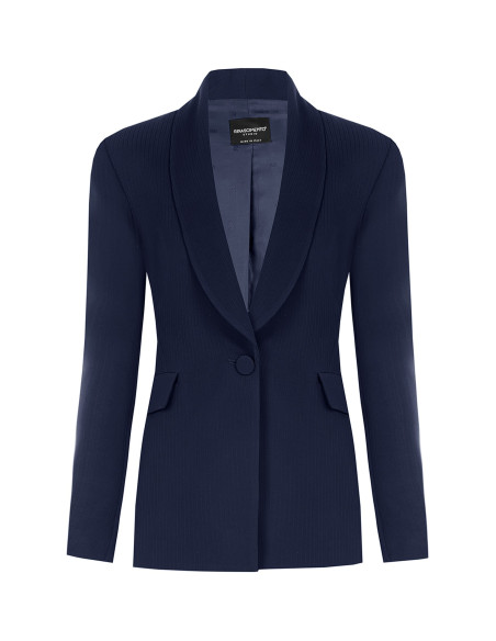 Veste de bureau à une poitrine, à rayures, en crêpe « Rinascimento »
