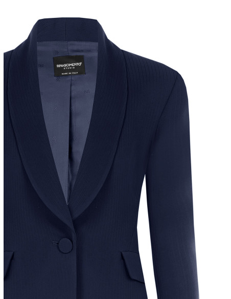 Rinascimento Crepe Single-Breasted Pinstriped Studio Jacket
